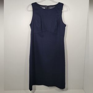 Pendleton Navy Blue Virgin Wool Sleeveless Lined Sheath Dress Made In USA Size 6